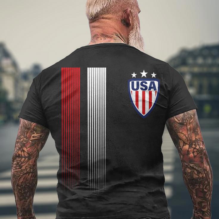 Cool Usa Soccer Jersey Stripes Tshirt Men's Crewneck Short Sleeve Back Print T-shirt Gifts for Old Men