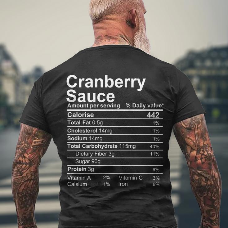 Cranberry Sauce Nutrition Facts Label Men's Crewneck Short Sleeve Back Print T-shirt Gifts for Old Men