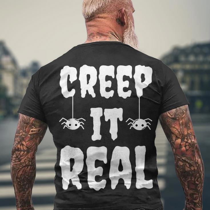 Creep It Real Halloween Spider Men's T-shirt Back Print Gifts for Old Men