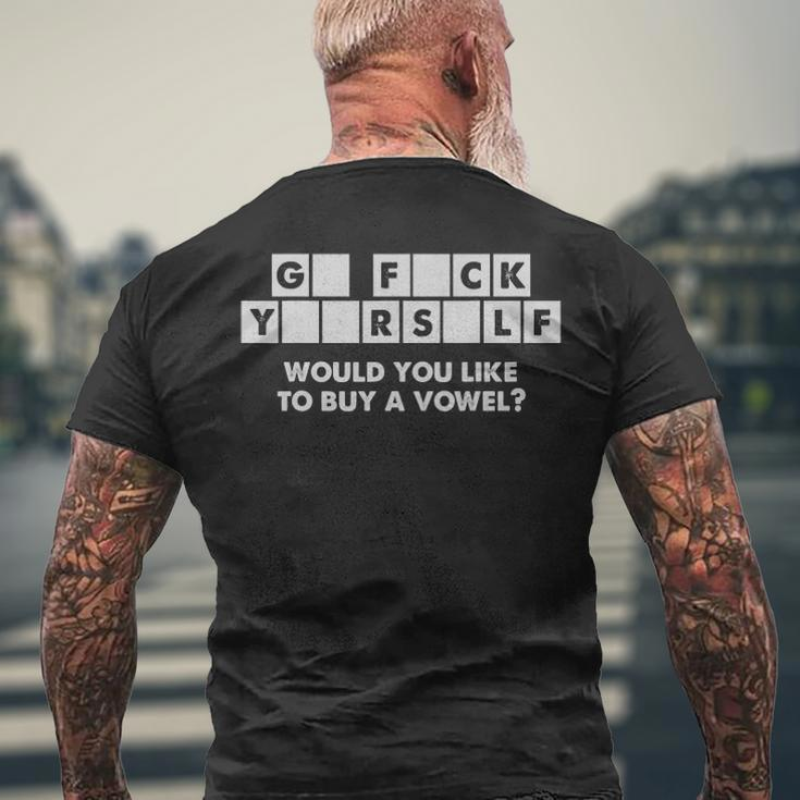 Crossword Go F Yourself Would You Like To Buy A Vowel Men's Back Print T-shirt Gifts for Old Men