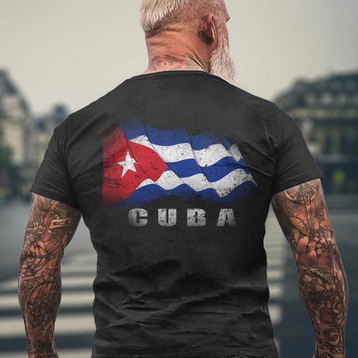 Cuban Flag Cuba V2 Men's Crewneck Short Sleeve Back Print T-shirt Gifts for Old Men
