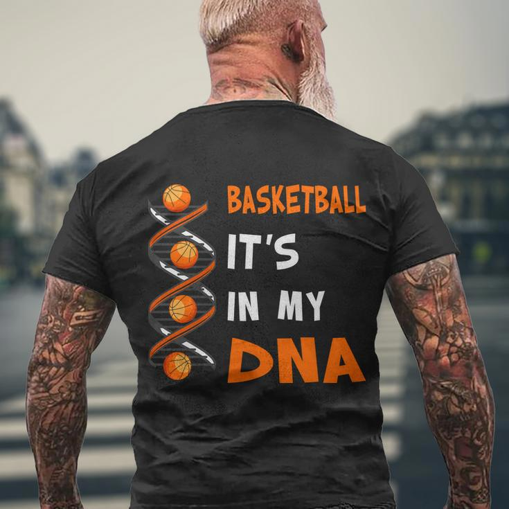 Cute Basketball Playing Basketball Is In My Dna Basketball Lover Men's Crewneck Short Sleeve Back Print T-shirt Gifts for Old Men