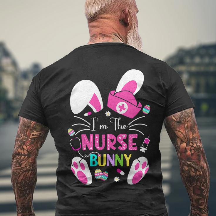 Cute Bunnies Easter Im The Nurse Nurse Life Rn Nursing Men's Crewneck Short Sleeve Back Print T-shirt Gifts for Old Men