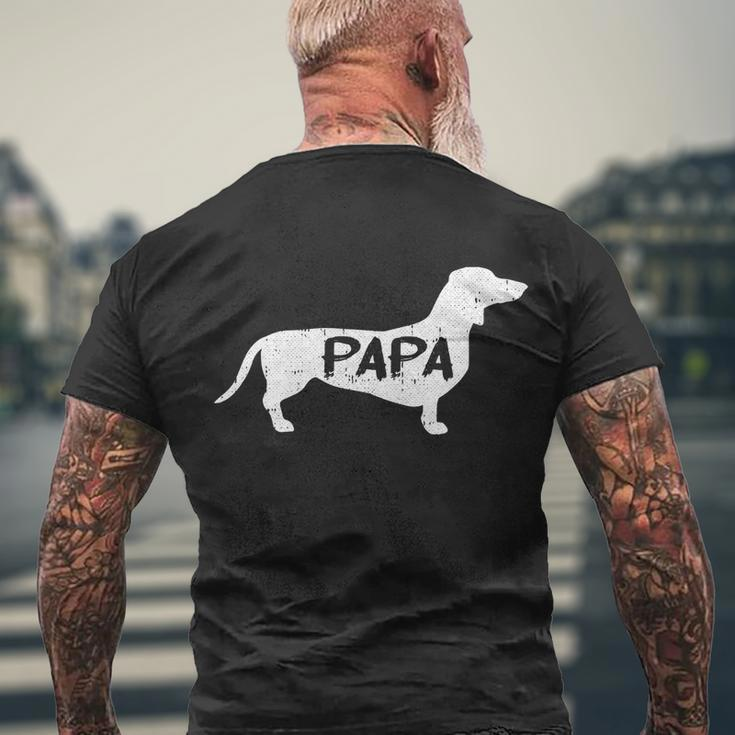 Dachshund Papa Dog Cute Puppy Doggie Animal Lover Doxie Dad Gift Men's Crewneck Short Sleeve Back Print T-shirt Gifts for Old Men