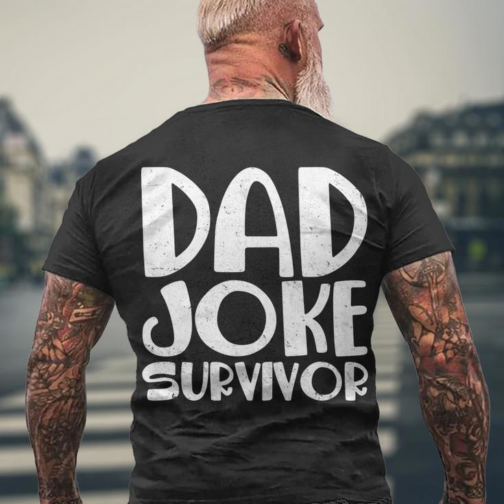 Dad Joke Survivor Men's Crewneck Short Sleeve Back Print T-shirt Gifts for Old Men