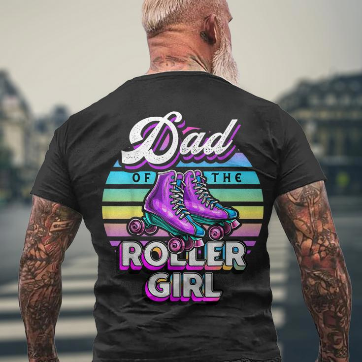 Mens Dad Of Roller Girl Roller Skating Birthday Matching Family Men's T-shirt Back Print Gifts for Old Men
