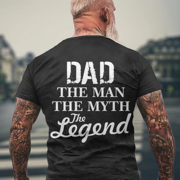 Dad The Man Myth Legend Men's Crewneck Short Sleeve Back Print T-shirt Gifts for Old Men