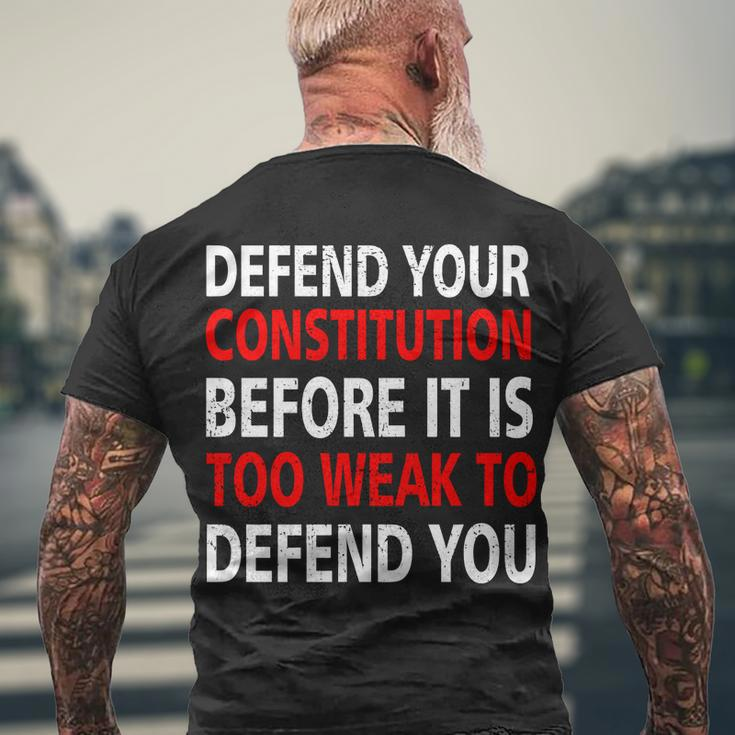 Defend Your Constitution Men's Crewneck Short Sleeve Back Print T-shirt Gifts for Old Men