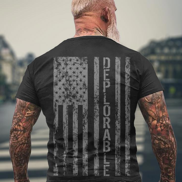 Deplorable United States Of America Usa Vintage Flag Tshirt Men's Crewneck Short Sleeve Back Print T-shirt Gifts for Old Men