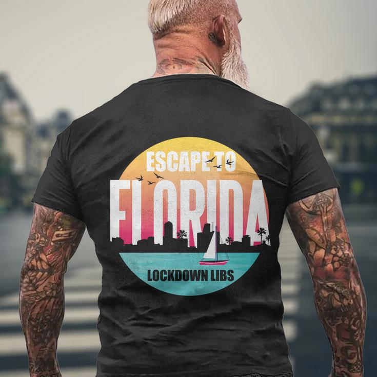Desantis Escape To Florida Gift V3 Men's Crewneck Short Sleeve Back Print T-shirt Gifts for Old Men