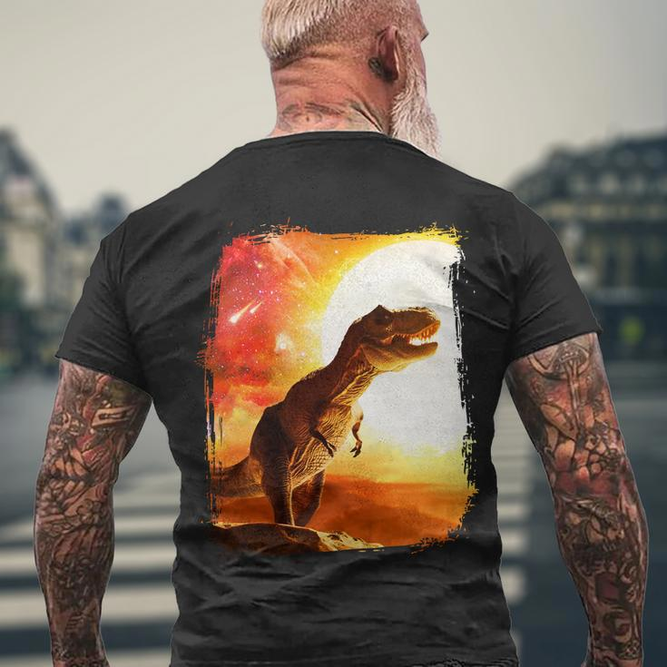 Desert Sun Galaxy Trex Dinosaur Men's Crewneck Short Sleeve Back Print T-shirt Gifts for Old Men