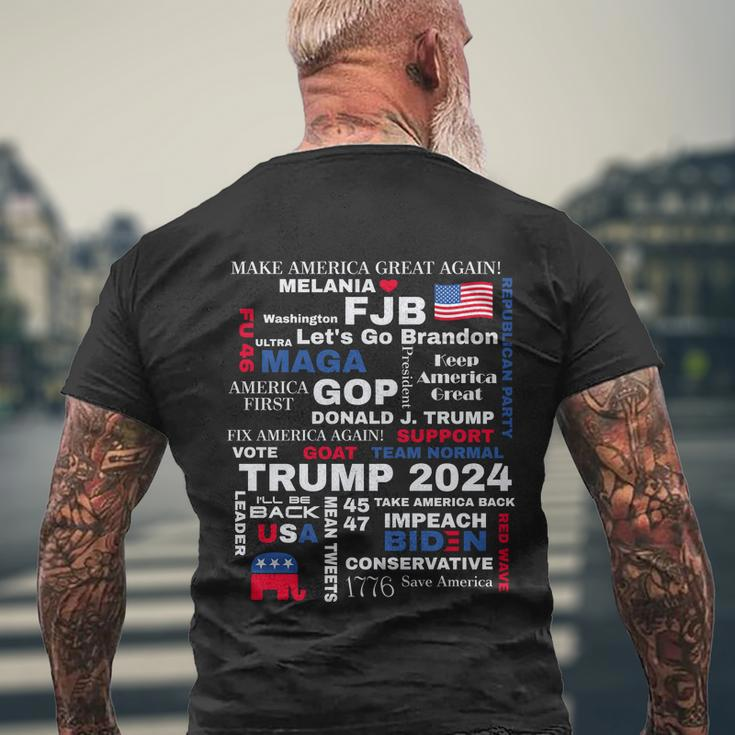 Donald Trump 2024 Election Gop Men's Crewneck Short Sleeve Back Print T-shirt Gifts for Old Men
