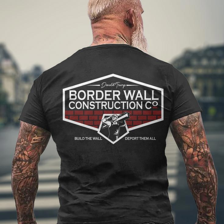Donald Trump Border Wall Construction V2 Men's Crewneck Short Sleeve Back Print T-shirt Gifts for Old Men