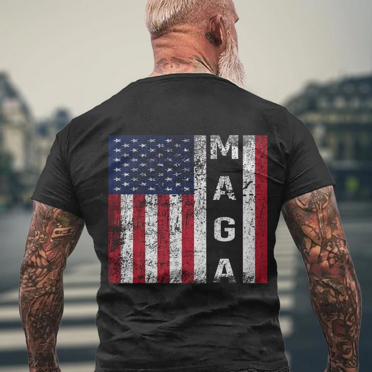 Donald Trump Maga American Flag Gift Men's Crewneck Short Sleeve Back Print T-shirt Gifts for Old Men