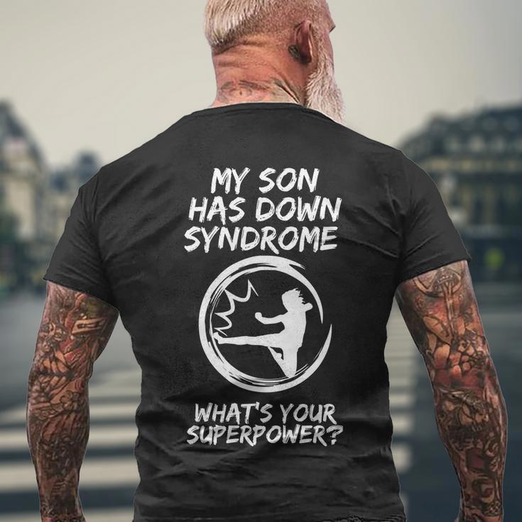 Down Syndrome Awareness Day T21 To Support Trisomy 21 Warriors V3 Men's Crewneck Short Sleeve Back Print T-shirt Gifts for Old Men