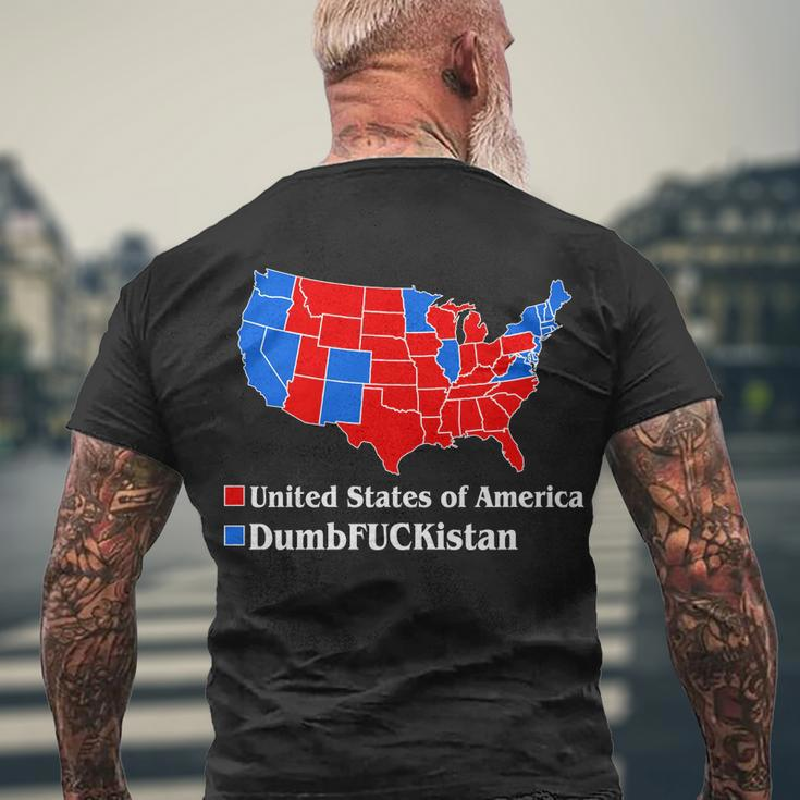 Dumbfuckistan Vs United States Of America Election Map Republicans Men's Crewneck Short Sleeve Back Print T-shirt Gifts for Old Men