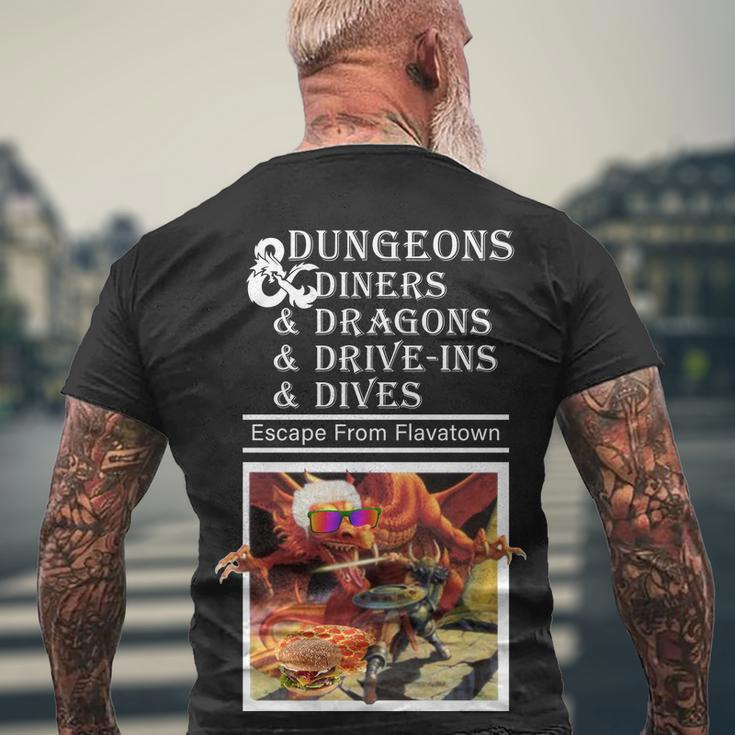 Dungeons & Diners & Dragons & Drive-Ins & Dives Men's Crewneck Short Sleeve Back Print T-shirt Gifts for Old Men
