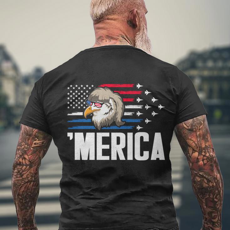 Eagle Mullet 4Th Of July Gift Usa American Flag Merica Cool Gift Men's Crewneck Short Sleeve Back Print T-shirt Gifts for Old Men