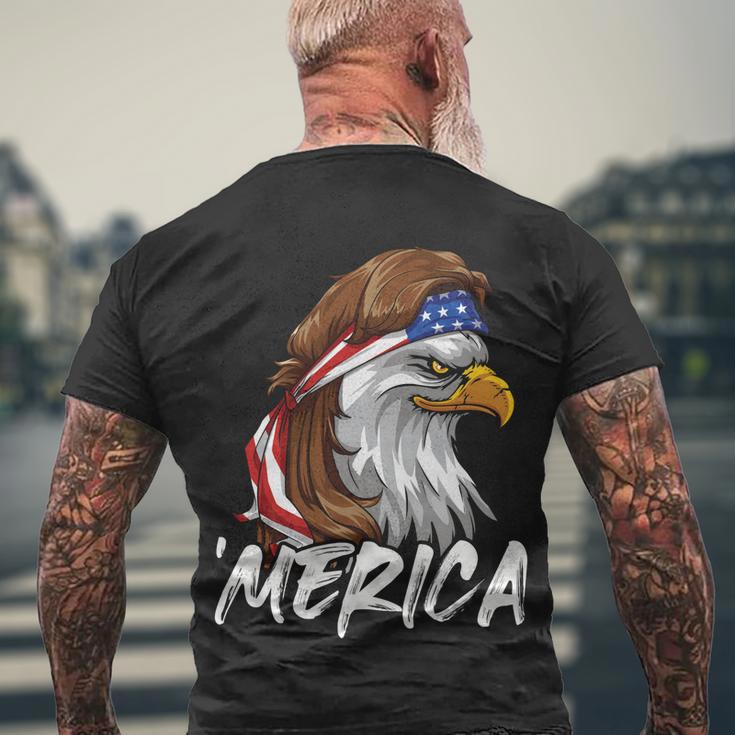 Eagle Mullet Merica 4Th Of July Usa American Flag Patriotic Great Gift Men's Crewneck Short Sleeve Back Print T-shirt Gifts for Old Men