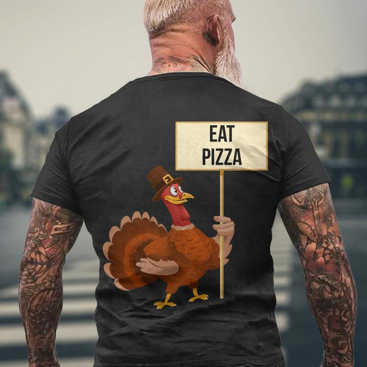 Eat Pizza Funny Turkey Tshirt Men's Crewneck Short Sleeve Back Print T-shirt Gifts for Old Men