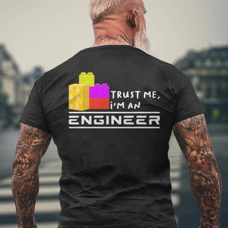 Engineer Kids Children Toy Big Building Blocks Build Builder Men's Back Print T-shirt Gifts for Old Men