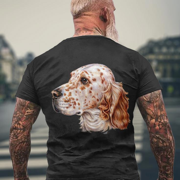 English Setter Dog Tshirt Men's Crewneck Short Sleeve Back Print T-shirt Gifts for Old Men