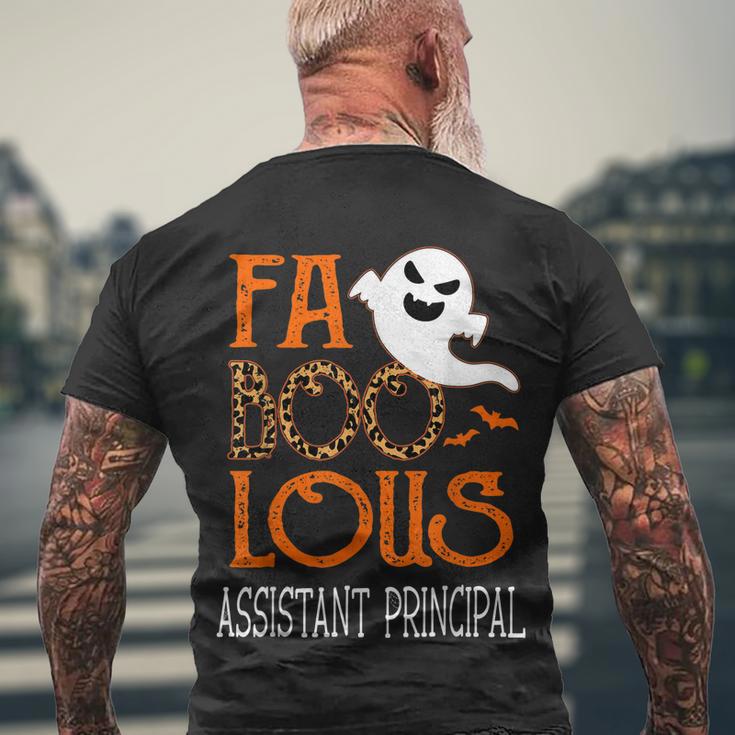 Faboolous Assistant Principal On Halloween Party Funny Ghost Men's Crewneck Short Sleeve Back Print T-shirt Gifts for Old Men