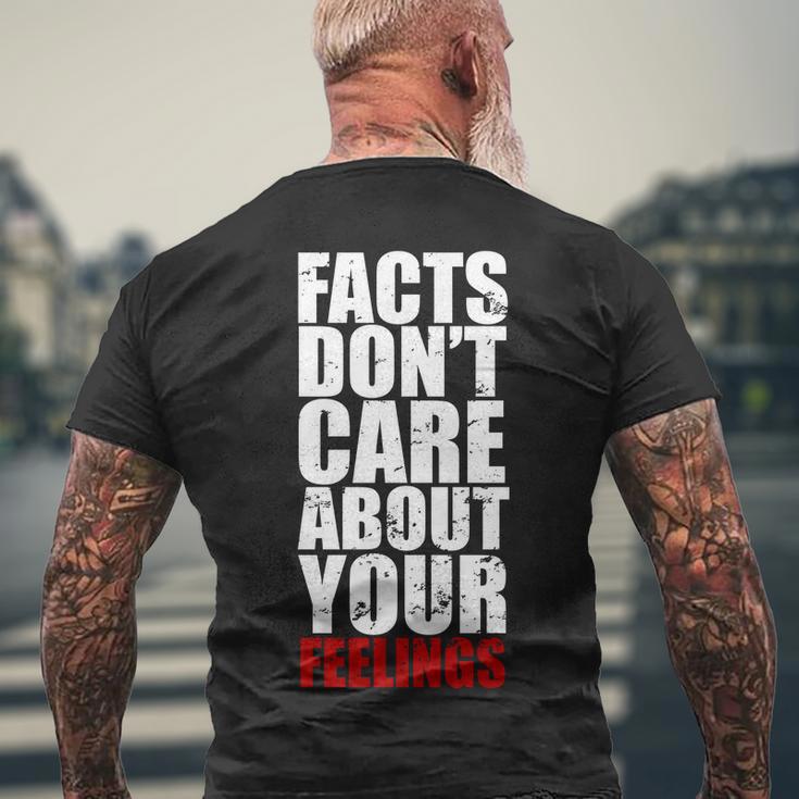 Facts Dont Care About Your Feelings Men's Crewneck Short Sleeve Back Print T-shirt Gifts for Old Men