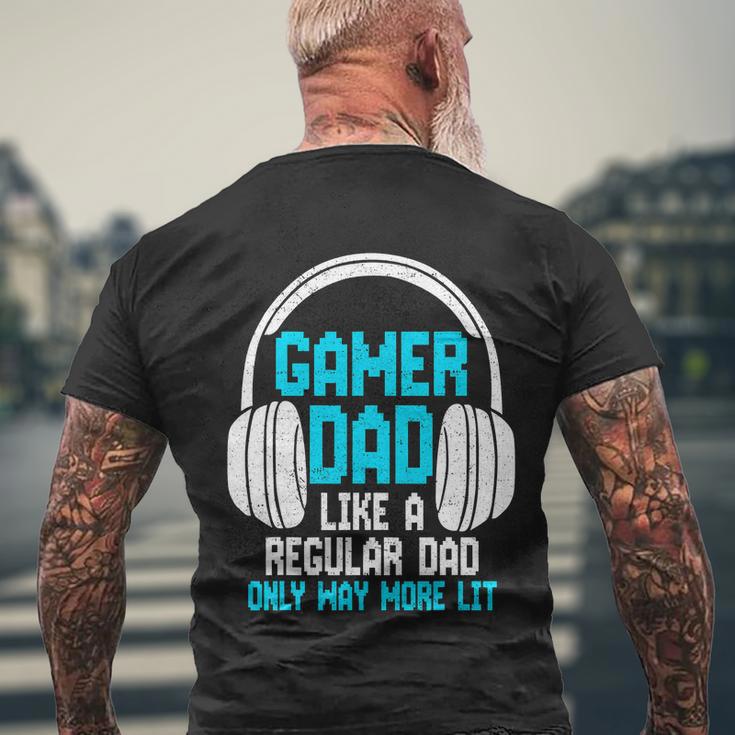 Fathers Day Funny Gamer Dad Men's Crewneck Short Sleeve Back Print T-shirt Gifts for Old Men