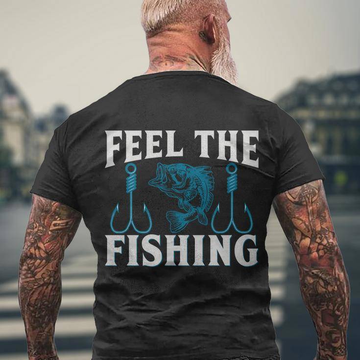 Feel The Fishing Men's Crewneck Short Sleeve Back Print T-shirt Gifts for Old Men