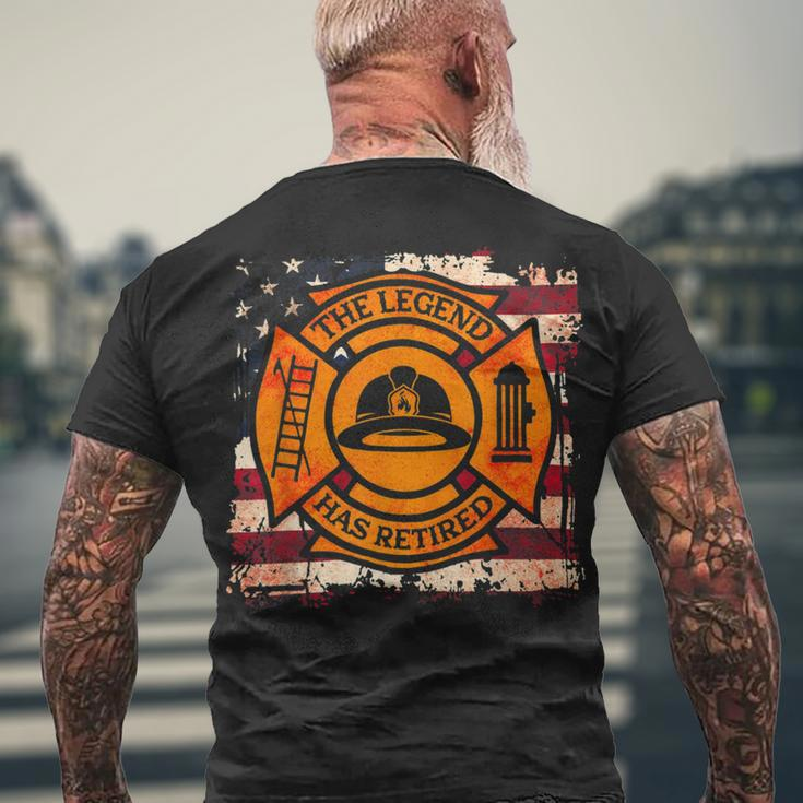 Firefighter The Legend Has Retired Fireman Firefighter Men's T-shirt Back Print Gifts for Old Men