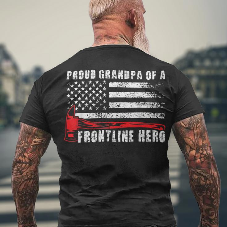 Firefighter Proud Firefighter Grandpa Of A Hero Fireman Grandpa V2 Men's T-shirt Back Print Gifts for Old Men