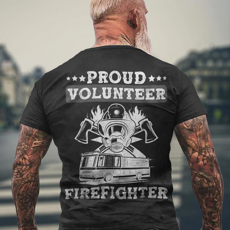 Firefighter Proud Volunteer Firefighter Fire Department Fireman Men's T-shirt Back Print Gifts for Old Men