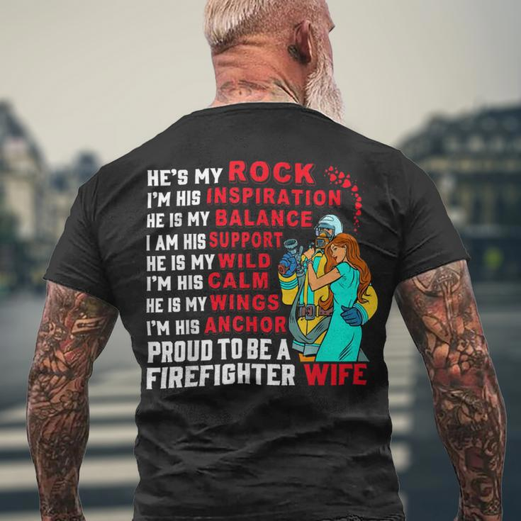 Firefighter Proud To Be A Firefighter Wife Fathers Day Men's T-shirt Back Print Gifts for Old Men