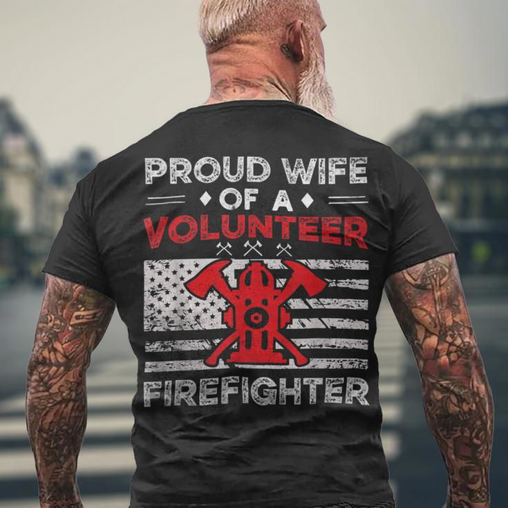 Firefighter Proud Wife Of A Volunteer Firefighter Fire Wife Men's T-shirt Back Print Gifts for Old Men