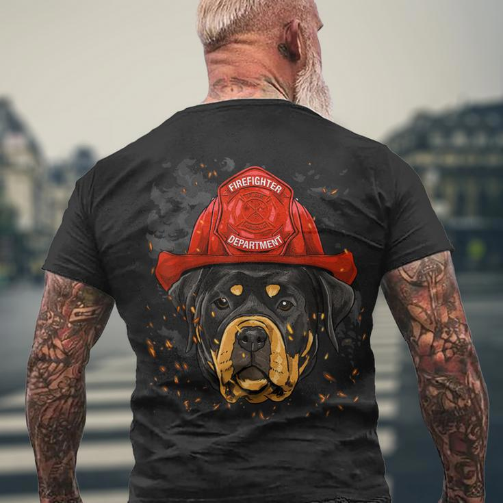 Firefighter Rottweiler Firefighter Rottweiler Dog Lover Men's T-shirt Back Print Gifts for Old Men