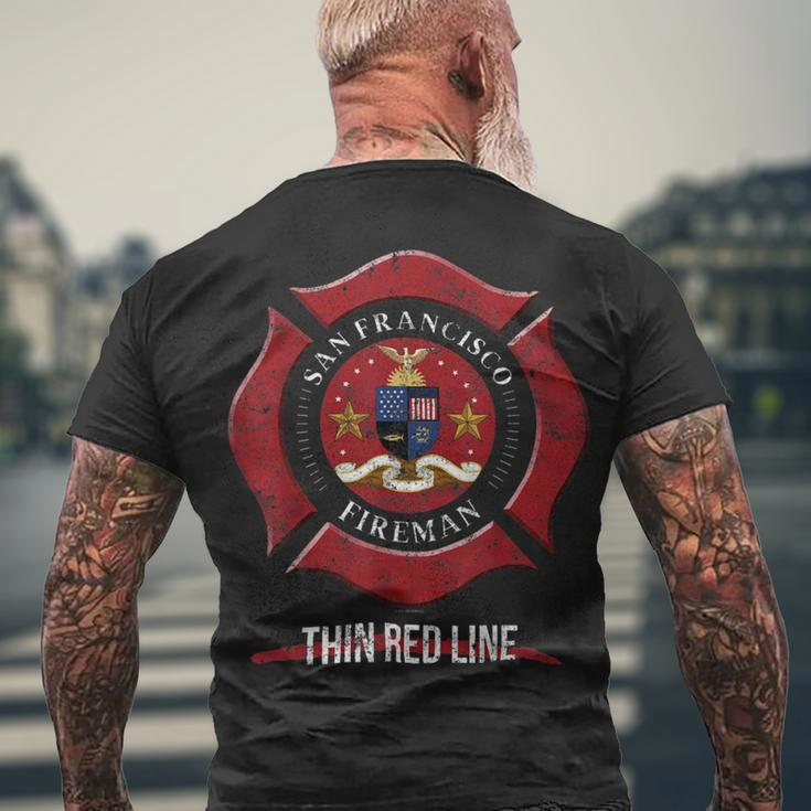 Firefighter San Francisco California San Francisco Firefighter Shi Men's T-shirt Back Print Gifts for Old Men
