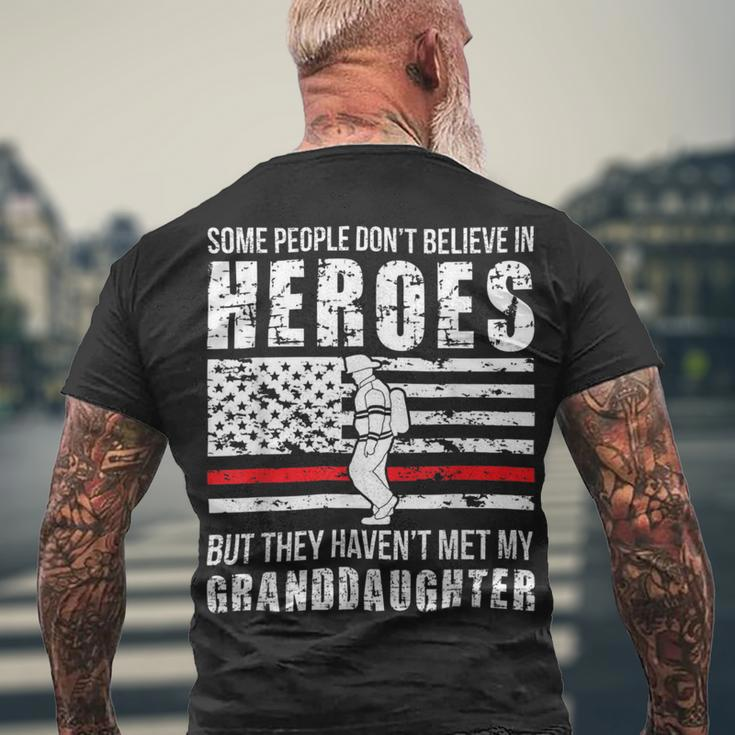 Firefighter Shes My Granddaughter Grandma Of A Firefighter Grandma Men's T-shirt Back Print Gifts for Old Men