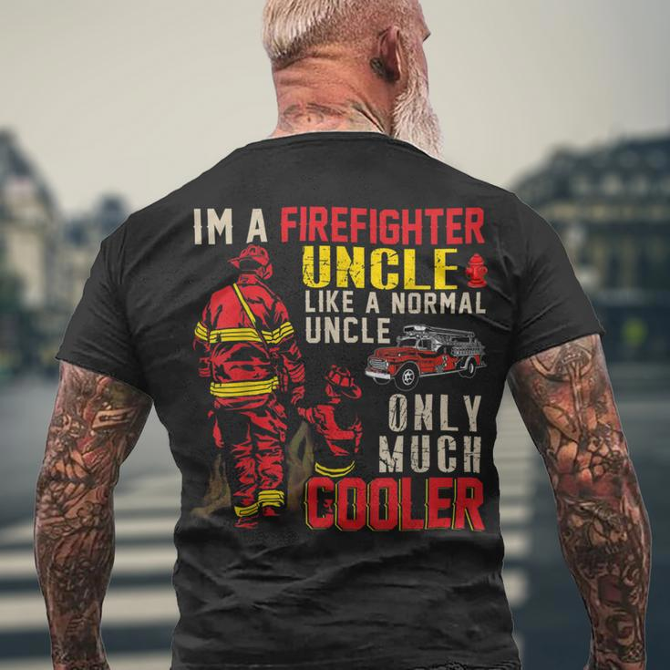 Firefighter Vintage Im A Firefighter Uncle Definition Much Cooler Men's T-shirt Back Print Gifts for Old Men