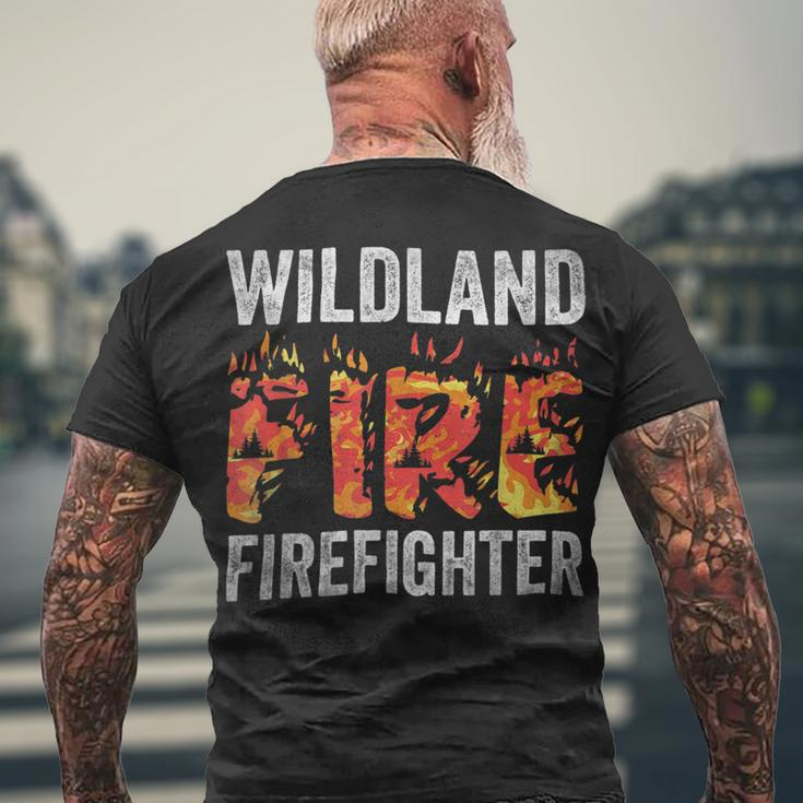 Firefighter Wildland Fire Rescue Department Firefighters Firemen Men's T-shirt Back Print Gifts for Old Men