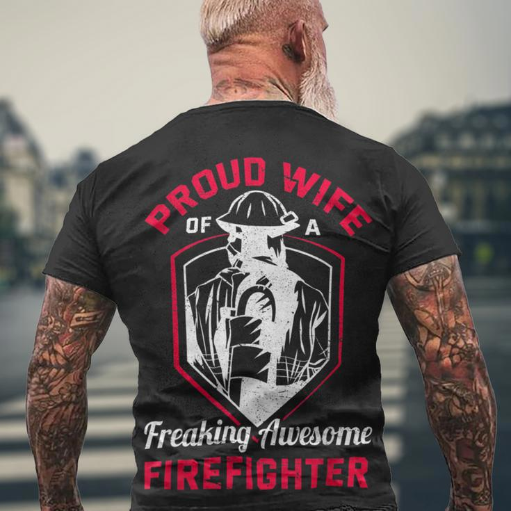 Firefighter Wildland Fireman Volunteer Firefighter Wife Fire Department V2 Men's T-shirt Back Print Gifts for Old Men