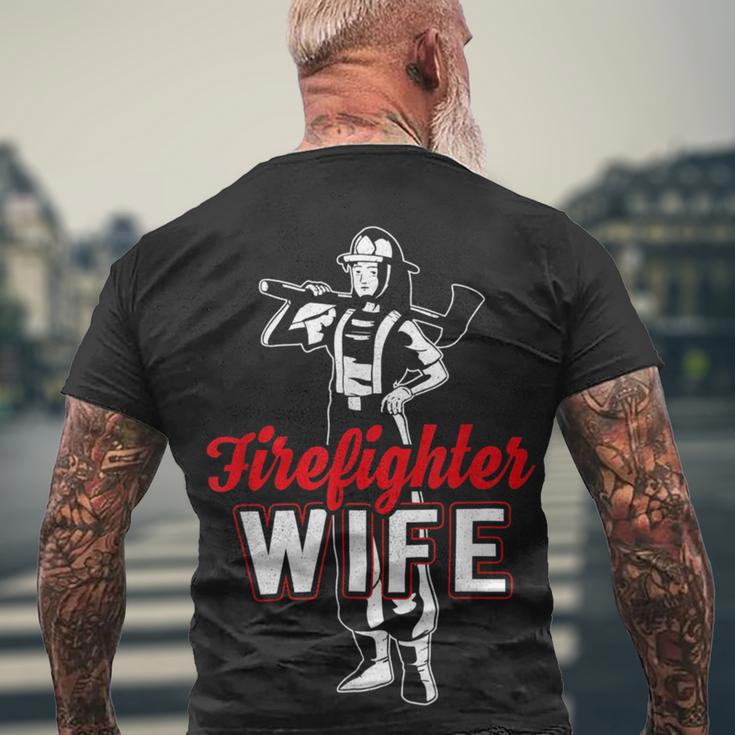 Firefighter Wildland Fireman Volunteer Firefighter Wife Fire Department_ Men's T-shirt Back Print Gifts for Old Men