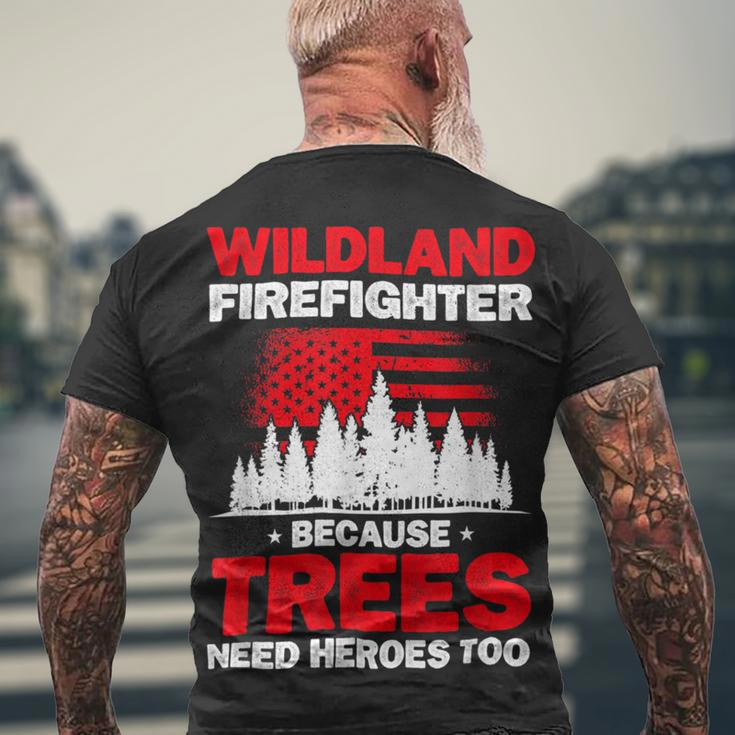 Firefighter Wildland Firefighter Hero Rescue Wildland Firefighting V3 Men's T-shirt Back Print Gifts for Old Men
