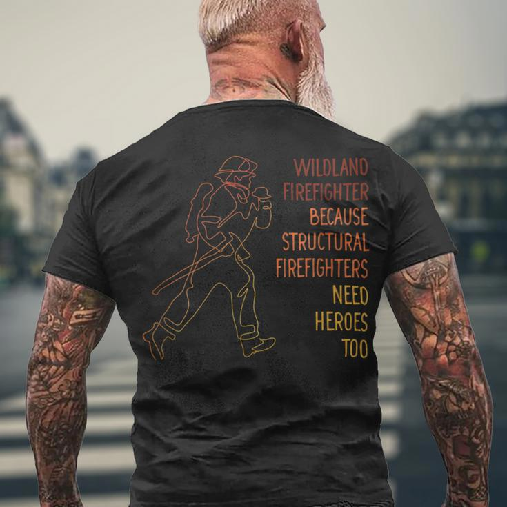 Firefighter Wildland Firefighter Smokejumper Fire Eater V3 Men's T-shirt Back Print Gifts for Old Men