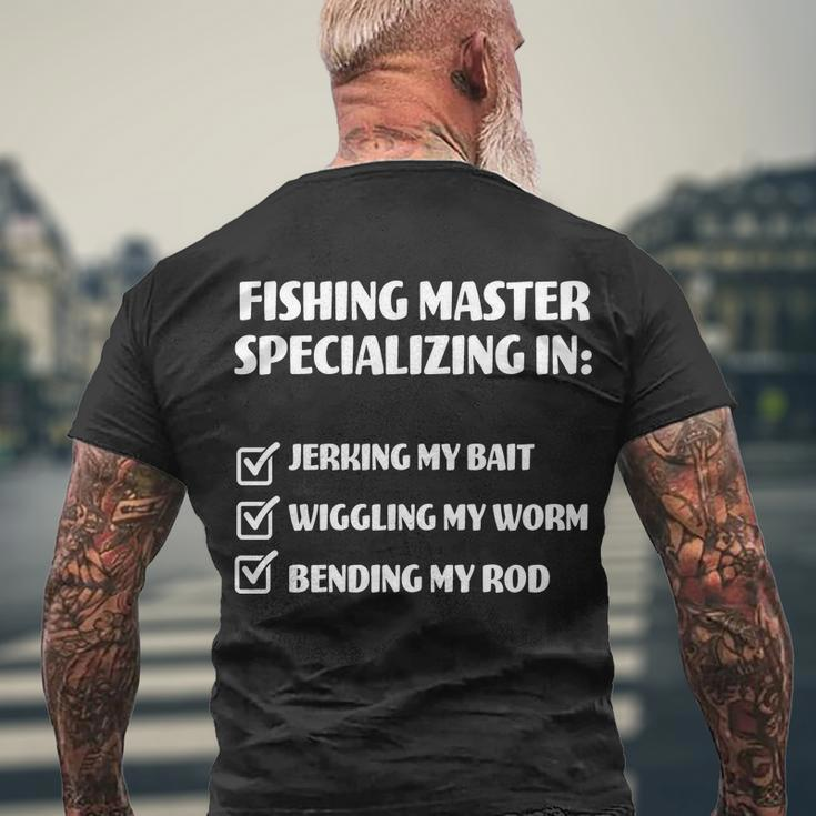 Fishing Master Specializing Tshirt Men's Crewneck Short Sleeve Back Print T-shirt Gifts for Old Men