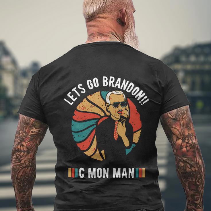 Fjb Lets Go Brandon Fjb Chant Parody Racing Fans Fjb Funny Biden Lets Go Brandon Tshirt Men's Crewneck Short Sleeve Back Print T-shirt Gifts for Old Men