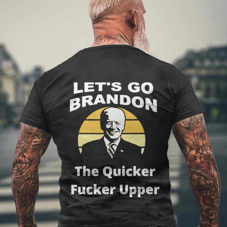 Fjb Lets Go Brandon Let Go Brandon Fjb Funny American Flag Brandon Flag Anti Biden Men's Crewneck Short Sleeve Back Print T-shirt Gifts for Old Men