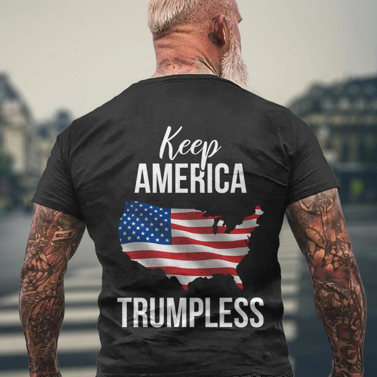 Flag Of The United States Usa Keep America Trumpless Meaningful Gift Men's Crewneck Short Sleeve Back Print T-shirt Gifts for Old Men