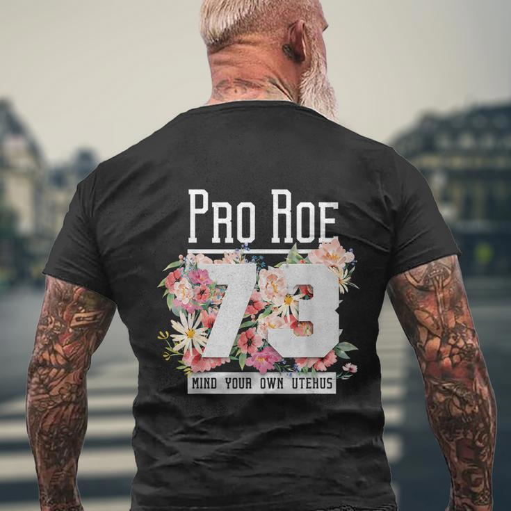 Floral Pro Choice 1973 Womens Rights Pro Roe Protect Men's Crewneck Short Sleeve Back Print T-shirt Gifts for Old Men