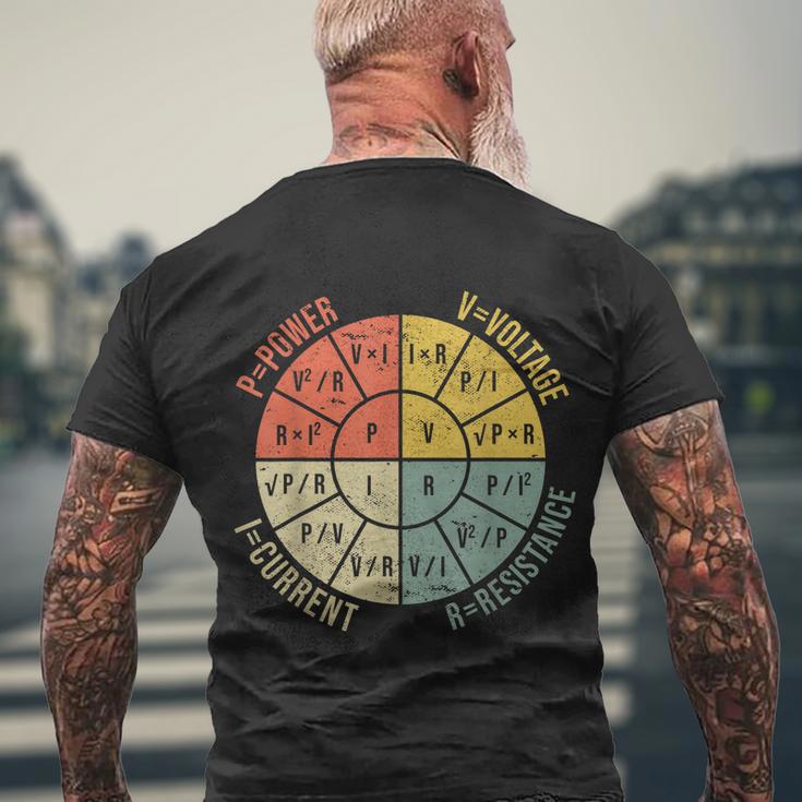 Formula Wheel Electrical Engineering Electricity Ohms Law Men's Crewneck Short Sleeve Back Print T-shirt Gifts for Old Men